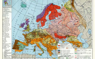Карта полезных ископаемых европы